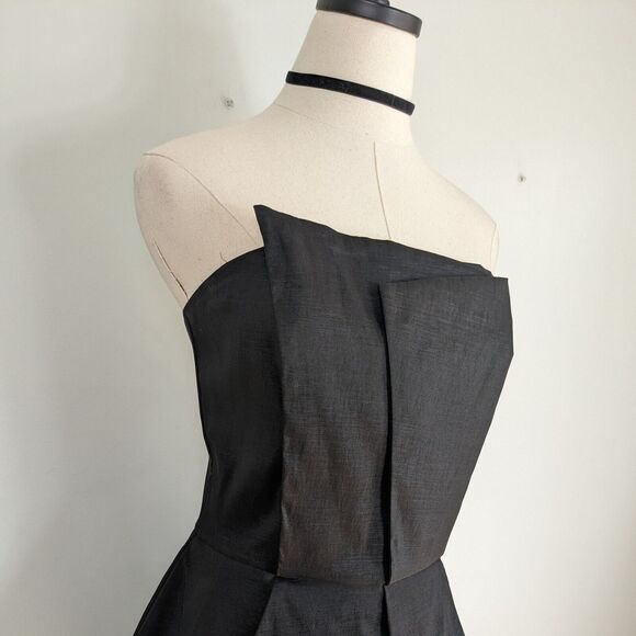 Cache Strapless Mini Dress Black 10 Cocktail Date Evening Y2K Peplum Retro Hoco - Picture 2 of 10